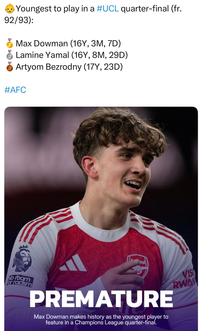 KaiyunSports-开云体育-阿森纳道曼成欧冠改制后最年轻八强出场球员|拉米内·亚马尔|afc|队员_新浪体育_新浪新闻